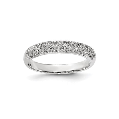 14K White Gold Pav‚ Real Diamond Band