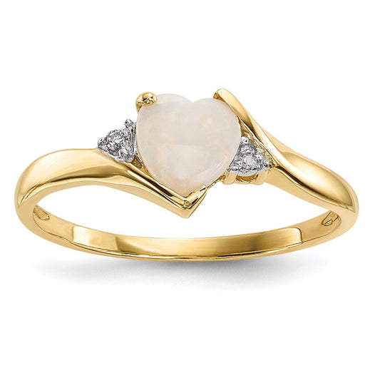 14k yellow gold opal and real diamond ring y13256op a