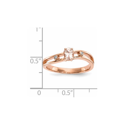 14k Rose Gold w/ Morganite & Real Diamond Ring