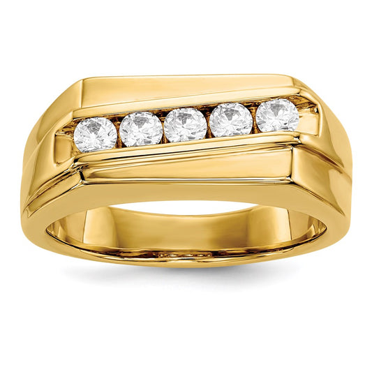 14k yellow gold real diamond mens ring y13813a