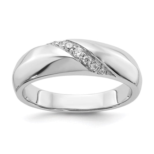 14k White Gold Real Diamond Men's Ring