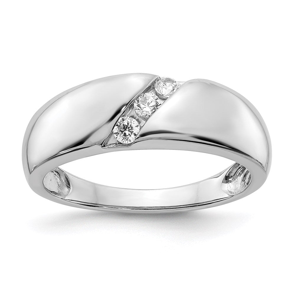 14k White Gold Real Diamond Men's Ring