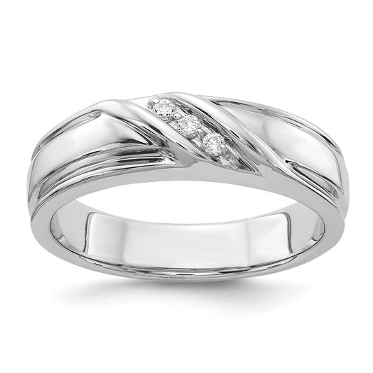 14k White Gold Real Diamond Men's Ring