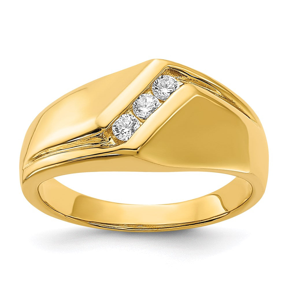 14k yellow gold real diamond mens ring y13823a