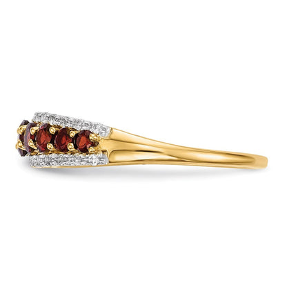 14k gold w mozambique garnet white topaz polished ring y13830ga aa