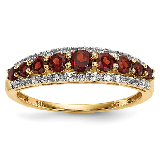 14k gold w mozambique garnet white topaz polished ring y13830ga aa