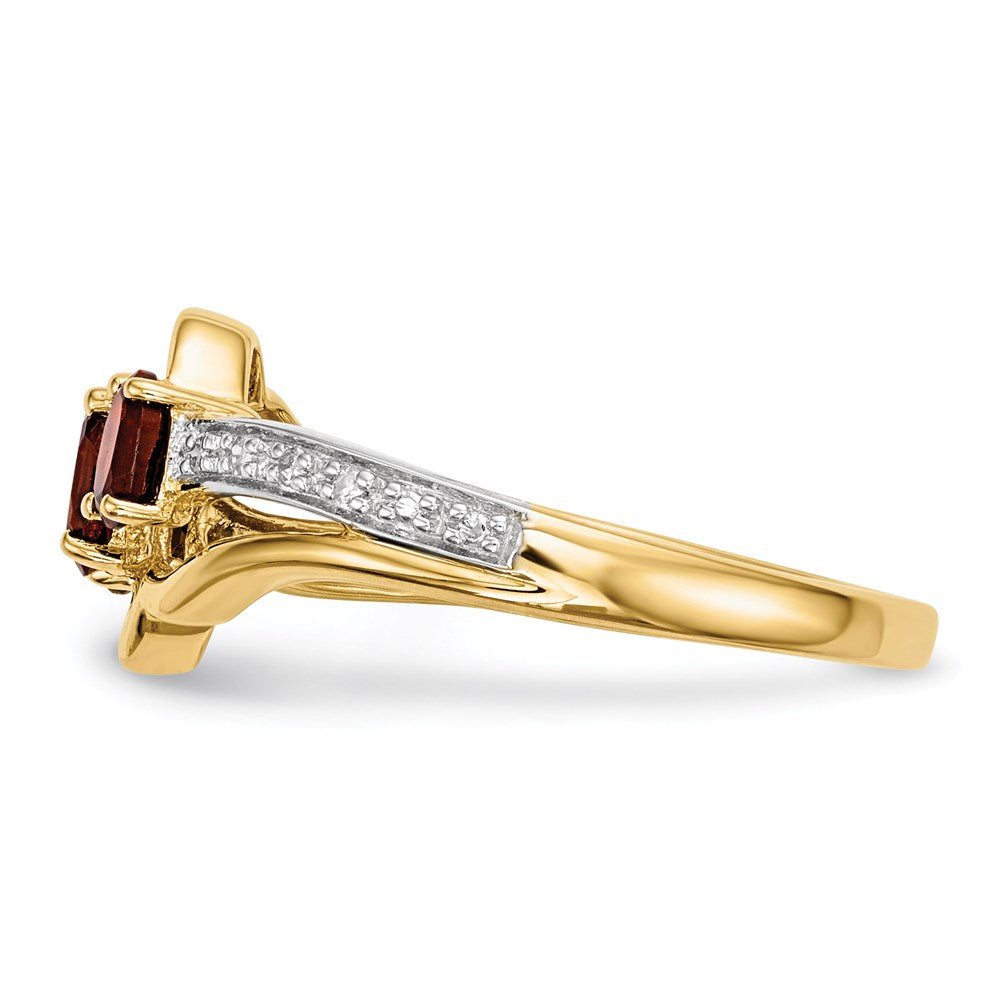 14k gold w mozambique garnet real diamond polished ring y13831ga aa