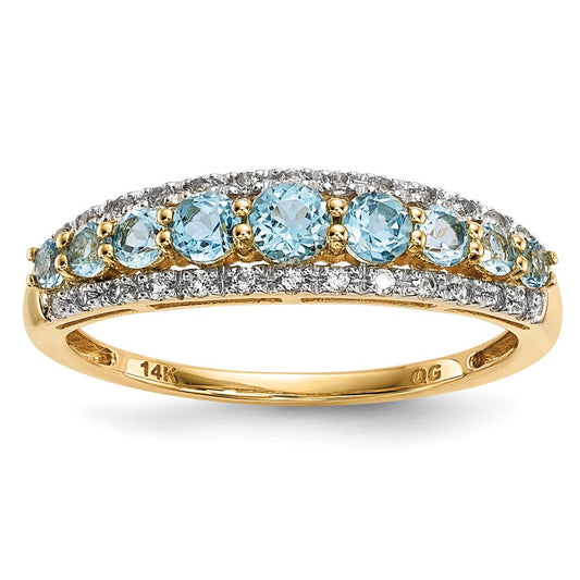 14k gold w l swiss blue white topaz polished ring y13842bt aa
