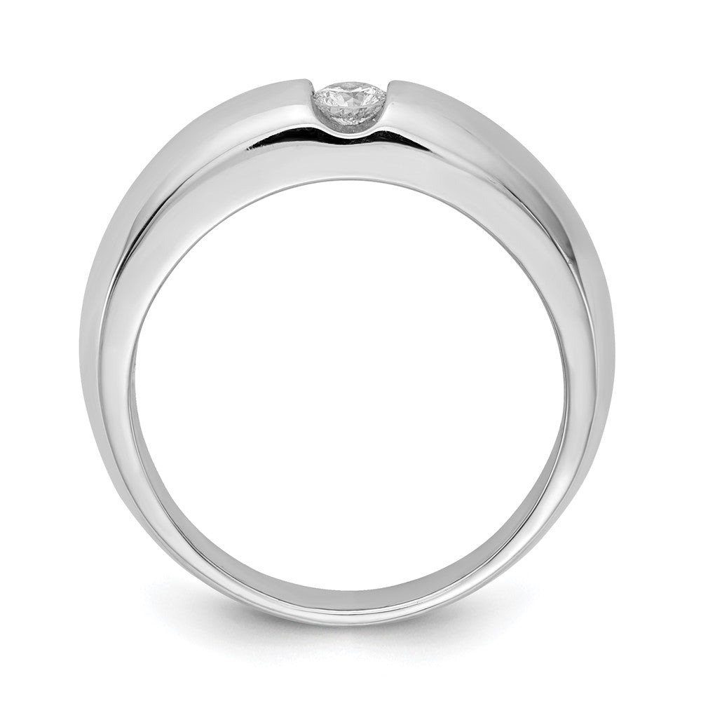 14k White Gold VS Real Diamond men's band