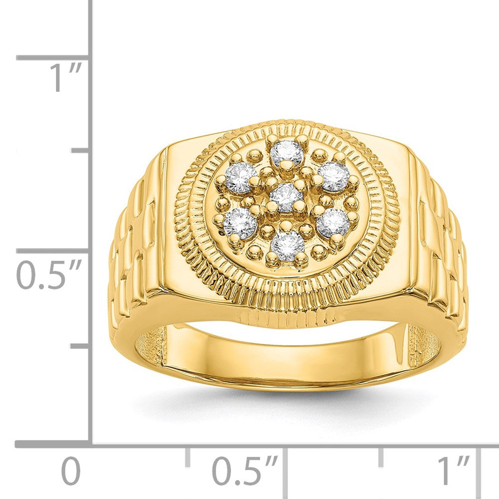 14K Yellow Gold VS Real Diamond men's ring