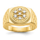 14K Yellow Gold AA Real Diamond men's ring