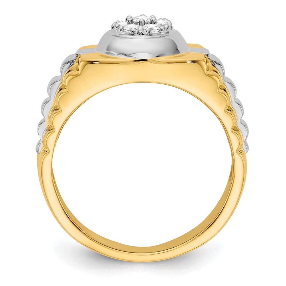 14k Two-Tone Gold VS Real Diamond men's ring