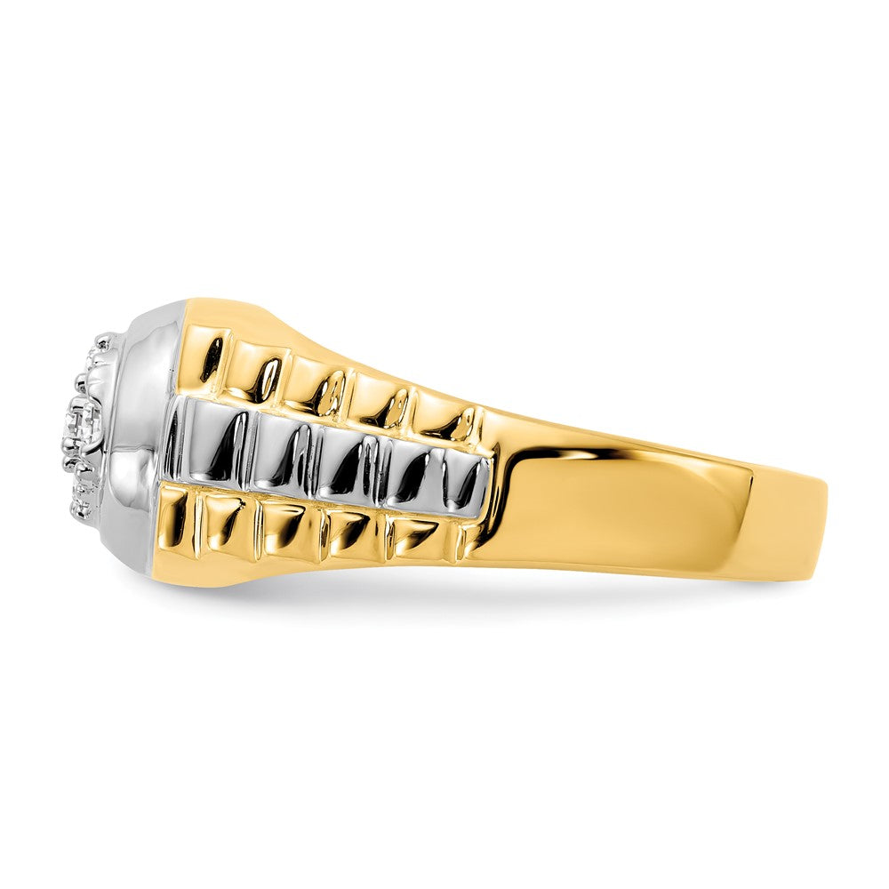 14k Two-Tone Gold VS Real Diamond men's ring