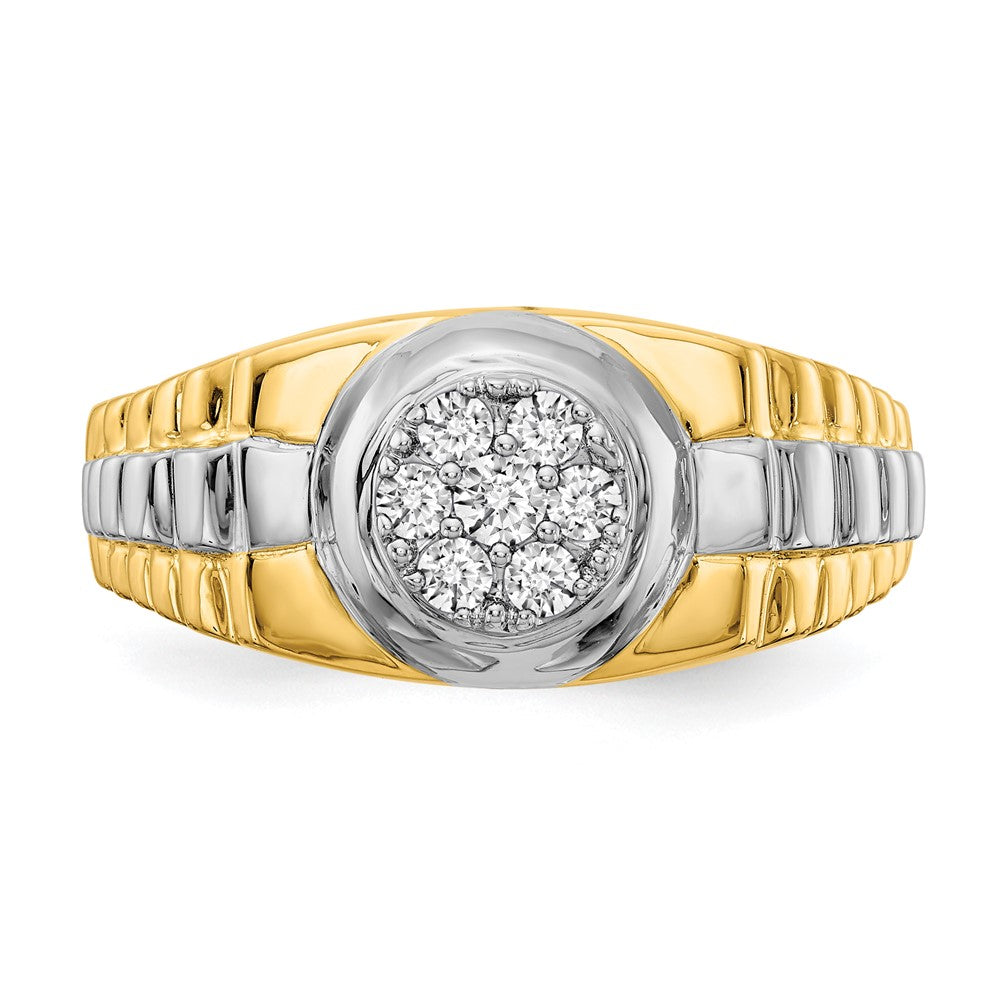 14k Two-Tone Gold VS Real Diamond men's ring