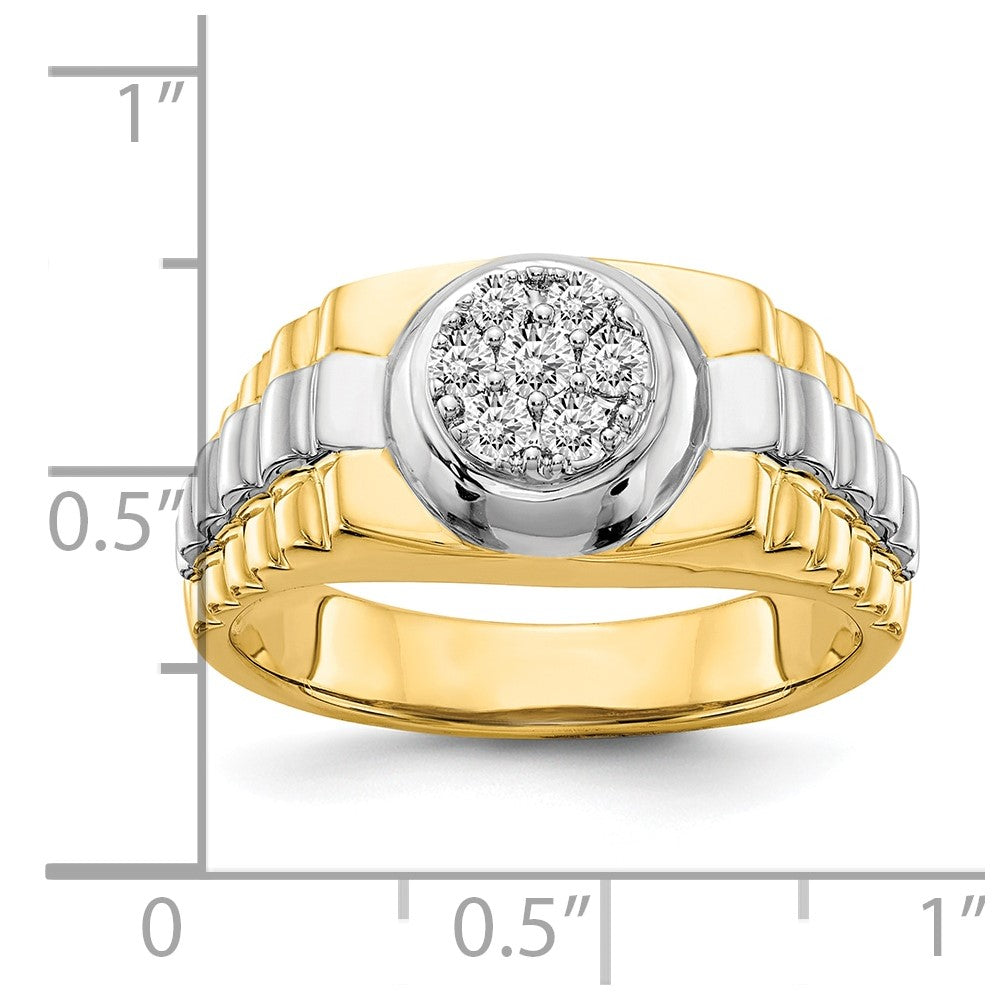 14k Two-Tone Gold VS Real Diamond men's ring