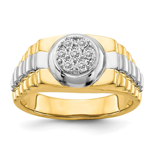 14k Two-Tone Gold VS Real Diamond men's ring