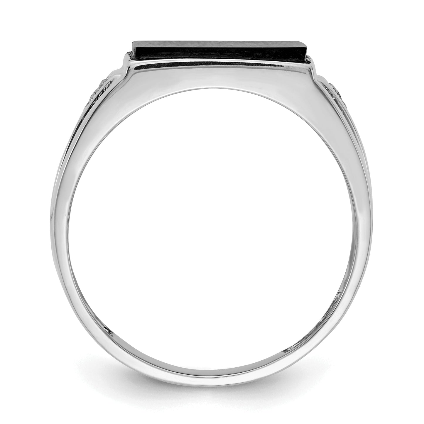 Solid 14k White Gold AAA Simulated CZ men's Ring