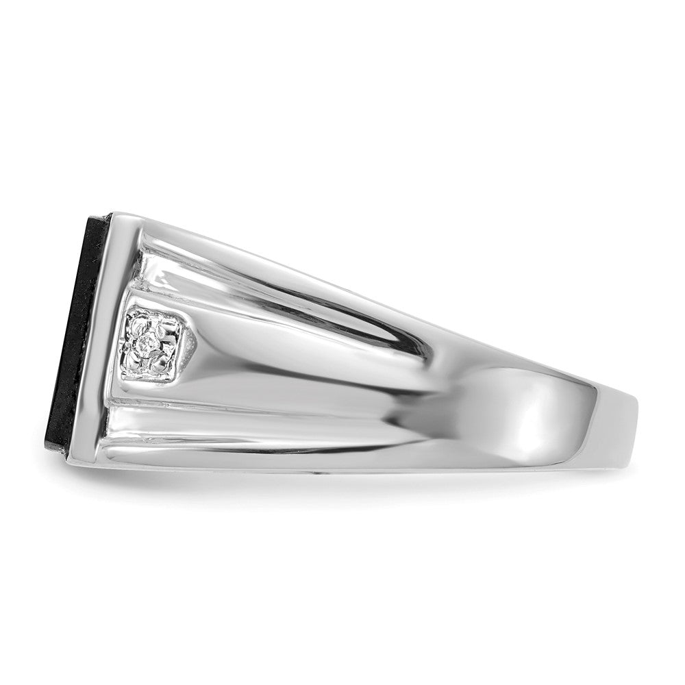 Solid 14k White Gold A Simulated CZ men's Ring