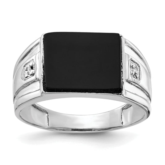 Solid 14k White Gold AA Simulated CZ men's Ring