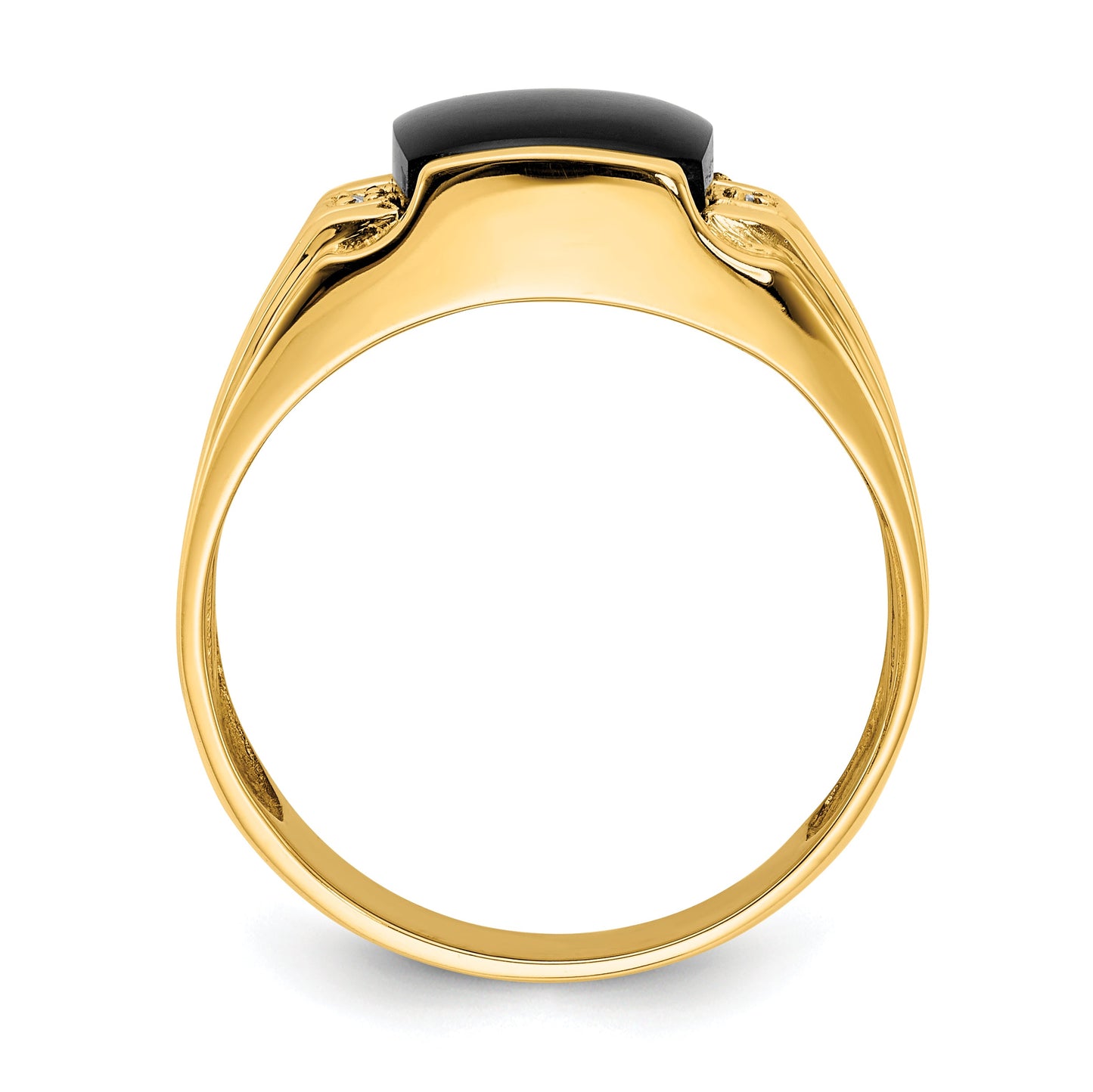 Solid 14k Yellow Gold AAA Simulated CZ men's Ring