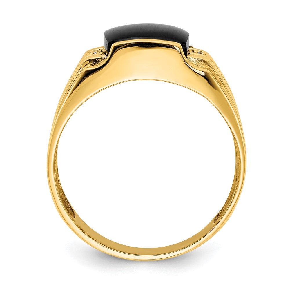 14K Yellow Gold AA Real Diamond men's ring