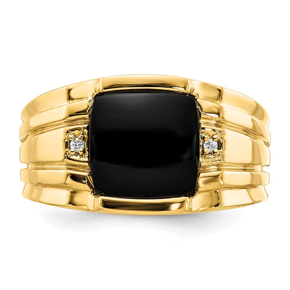 Solid 14k Yellow Gold A Simulated CZ men's Ring