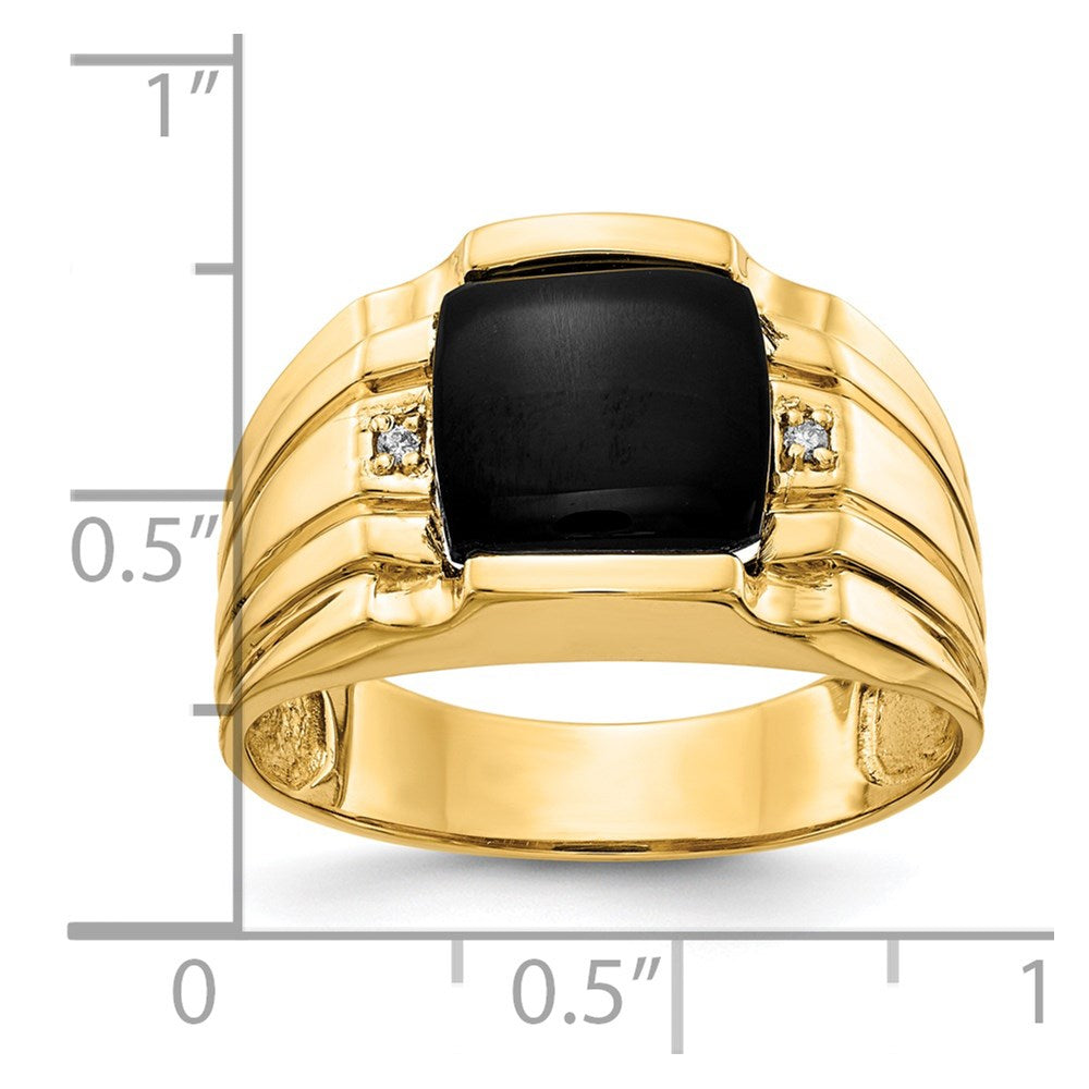 14K Yellow Gold AA Real Diamond men's ring