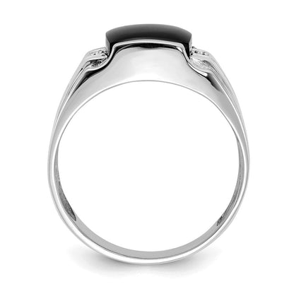 14k White Gold A Real Diamond men's ring
