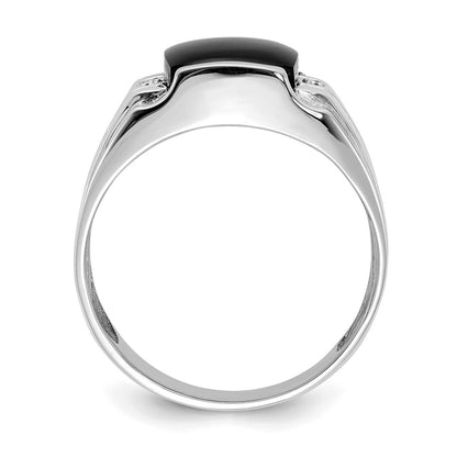 Solid 14k White Gold A Simulated CZ men's Ring