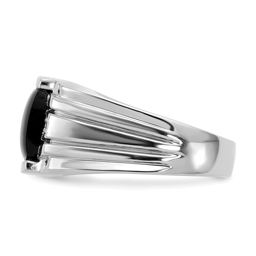 Solid 14k White Gold A Simulated CZ men's Ring