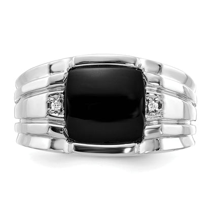Solid 14k White Gold AAA Simulated CZ men's Ring
