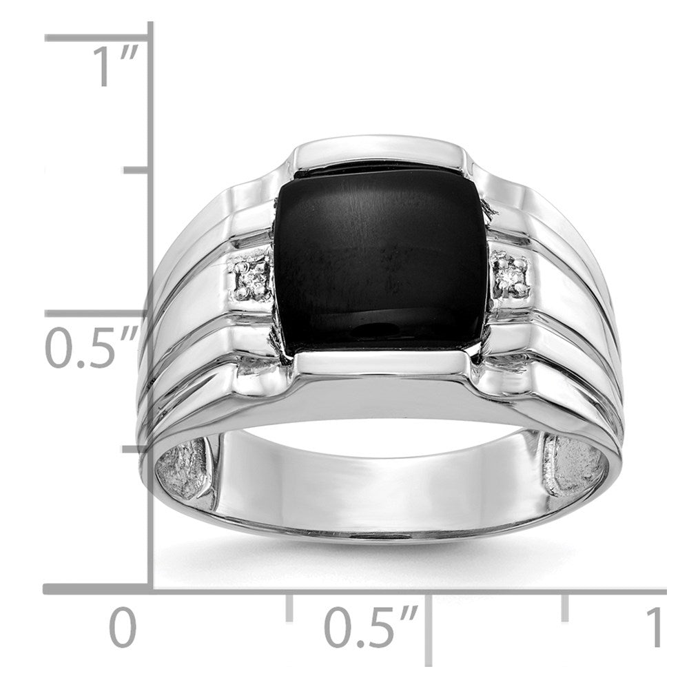 Solid 14k White Gold A Simulated CZ men's Ring