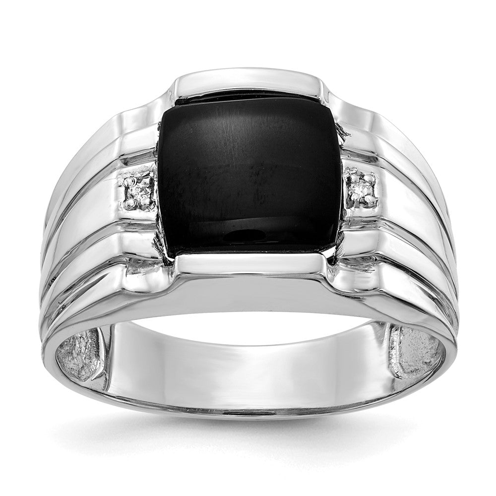 14k White Gold A Real Diamond men's ring