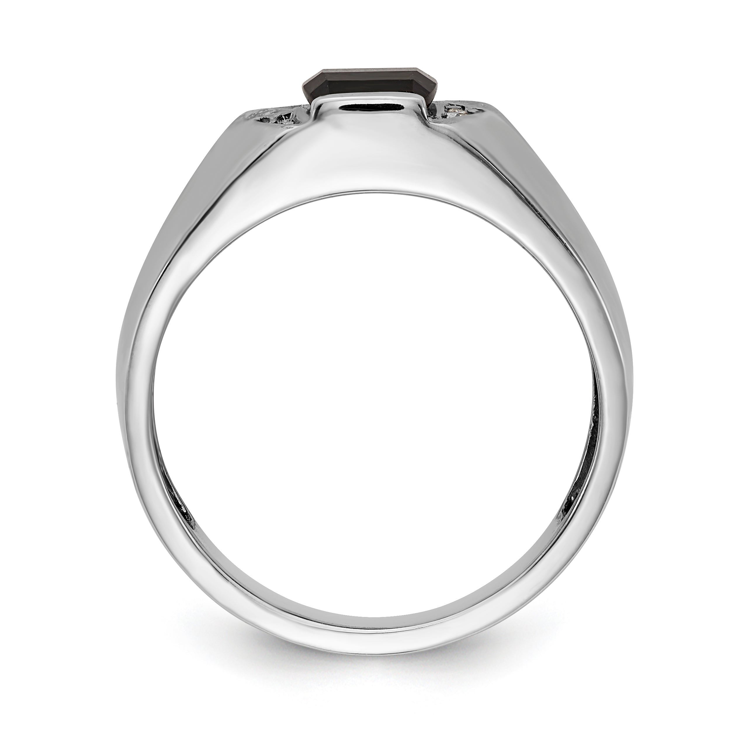 Solid 14k White Gold AA Simulated CZ Men's Ring