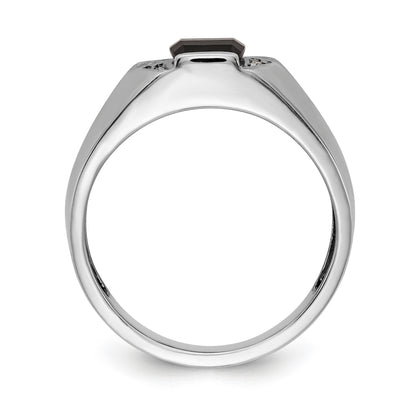 Solid 14k White Gold AA Simulated CZ Men's Ring