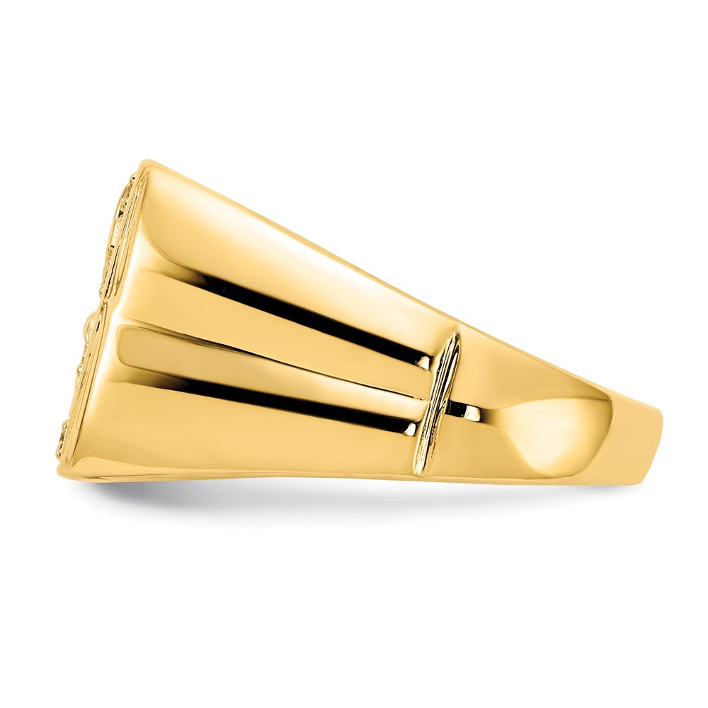 14K Yellow Gold AA Real Diamond men's ring