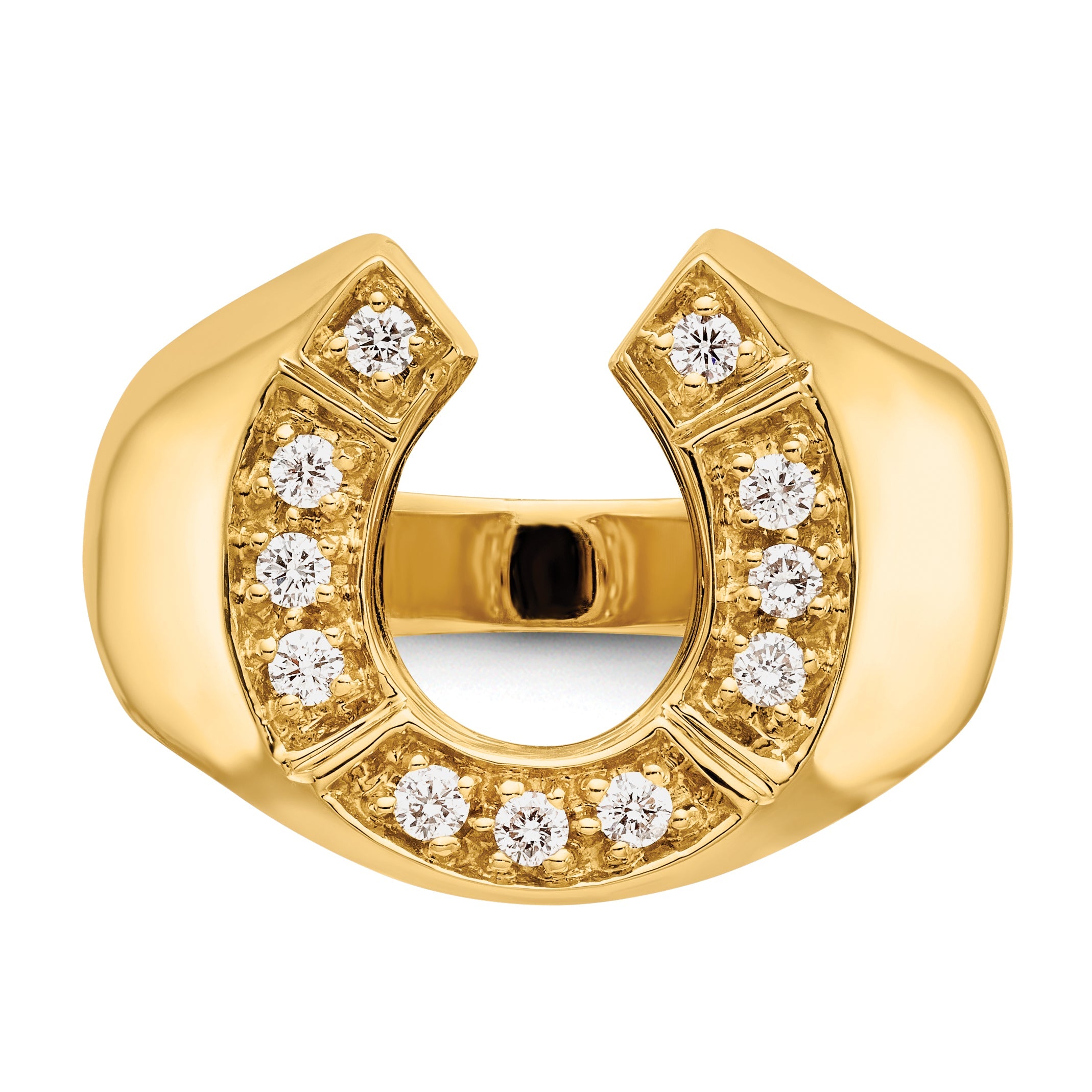 Solid 14k Yellow Gold AA Simulated CZ men's Ring