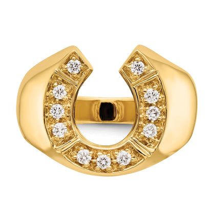Solid 14k Yellow Gold AA Simulated CZ men's Ring