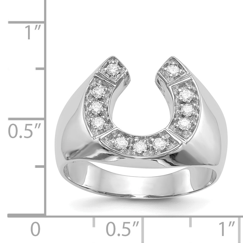 Solid 14k White Gold AA Simulated CZ men's Ring