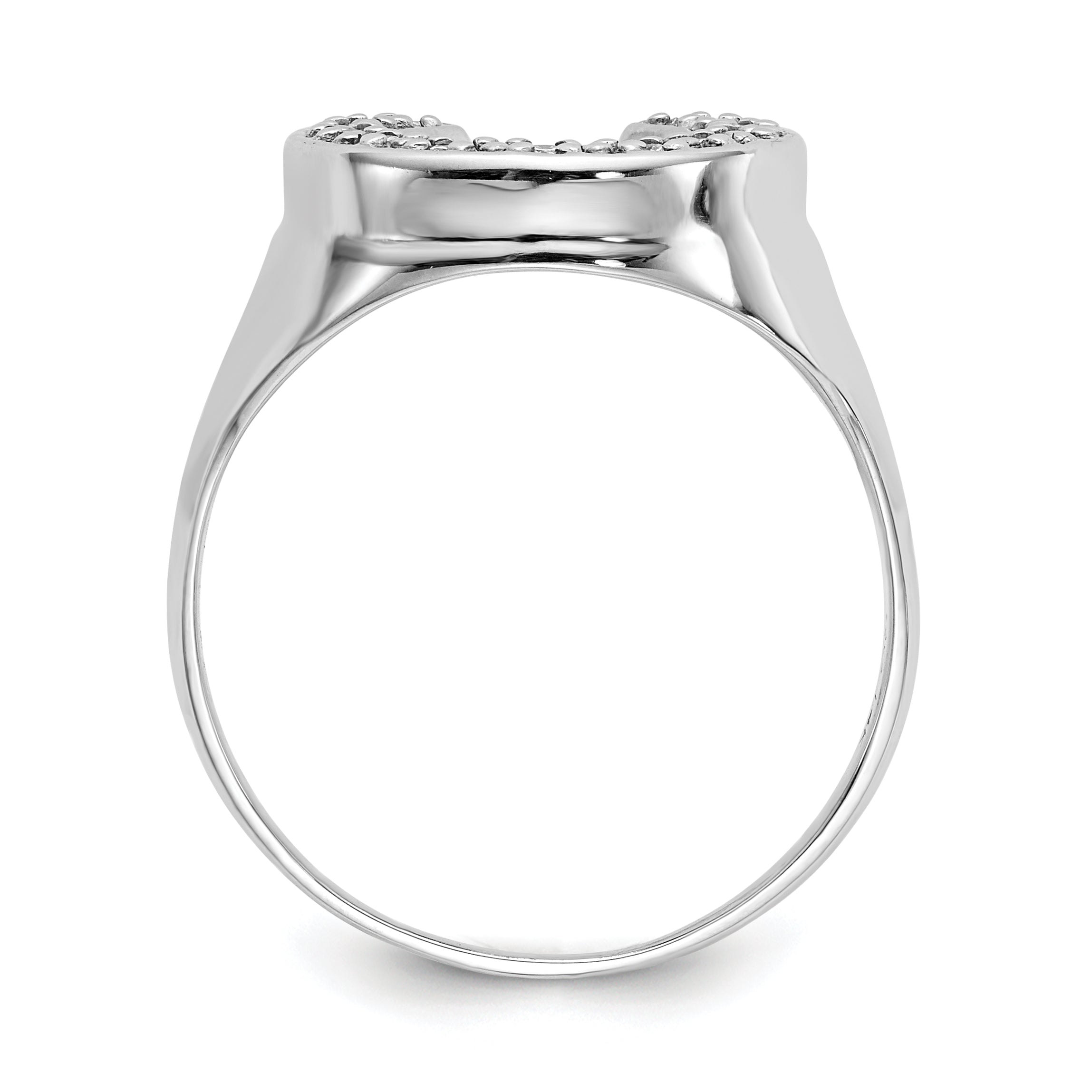 Solid 14k White Gold AA Simulated CZ men's Ring