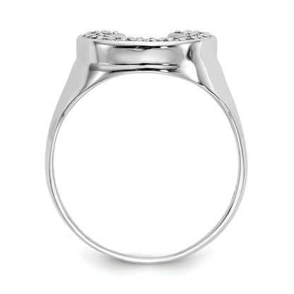 Solid 14k White Gold AA Simulated CZ men's Ring