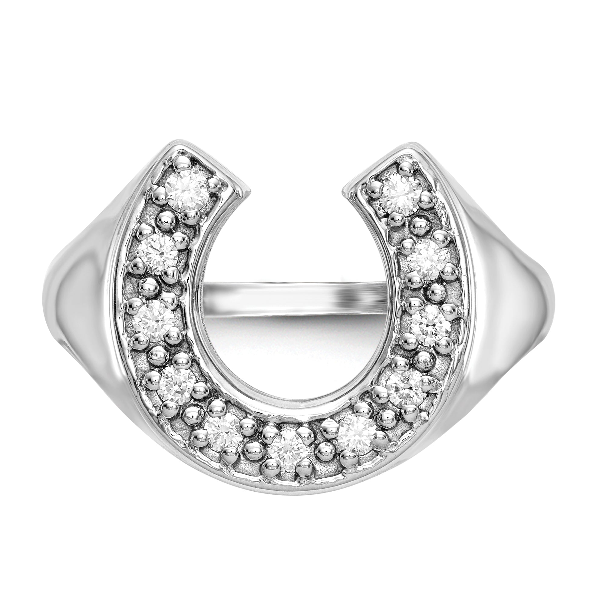 Solid 14k White Gold AA Simulated CZ men's Ring