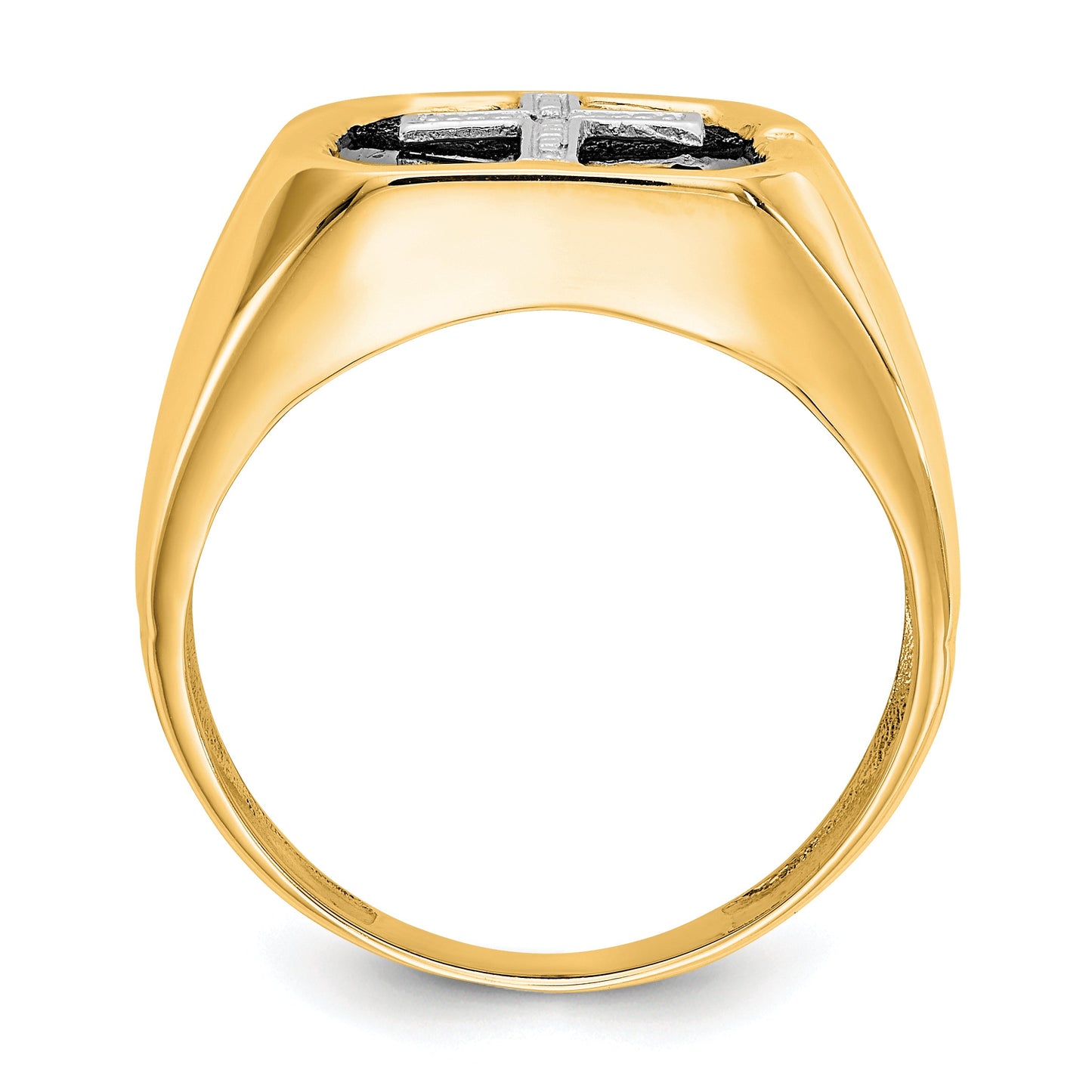 Solid 14k Yellow Gold A Simulated CZ men's Ring