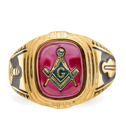 Solid 14k Yellow Gold AAA Simulated CZ men's Ring