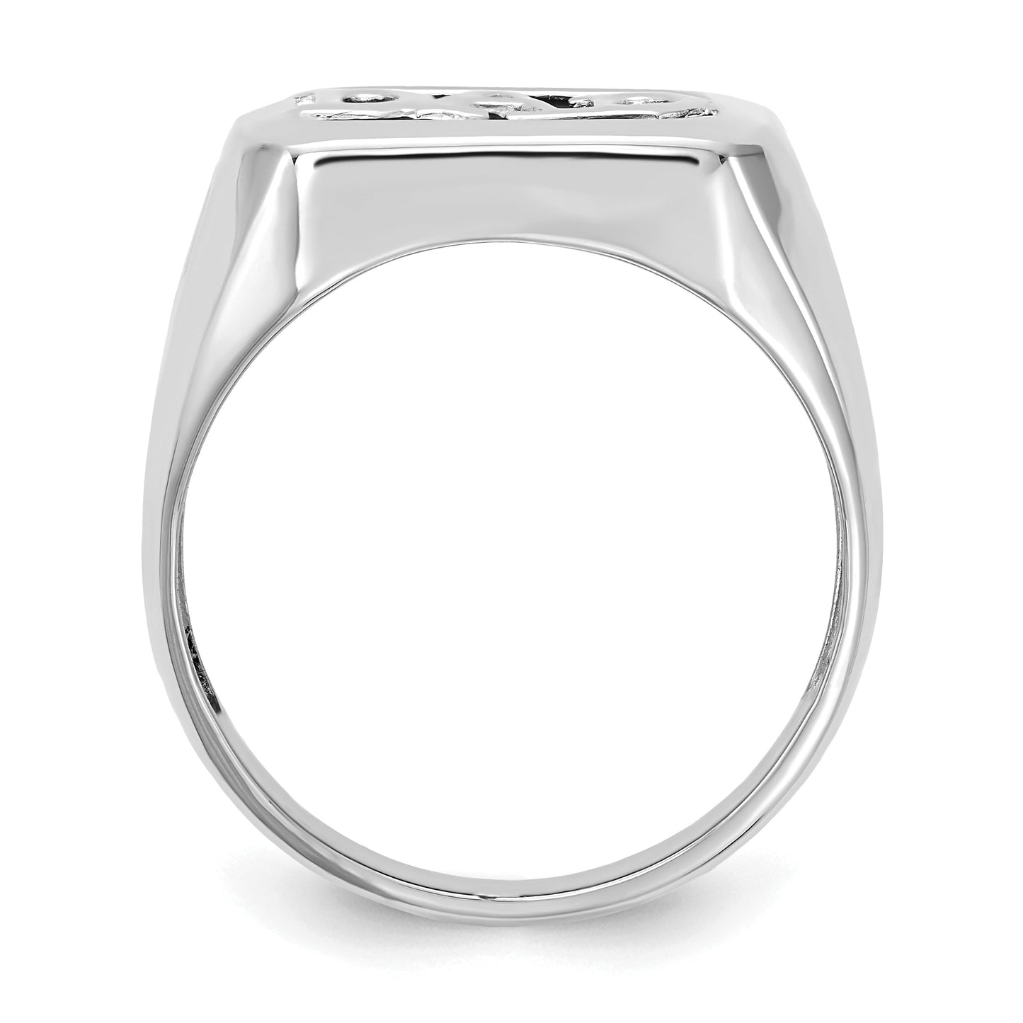 Solid 14k White Gold VS Simulated CZ men's Ring