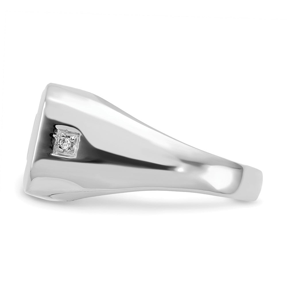 14k White Gold AAA Real Diamond men's ring