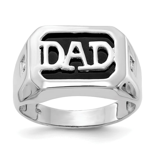 Solid 14k White Gold AA Simulated CZ men's Ring