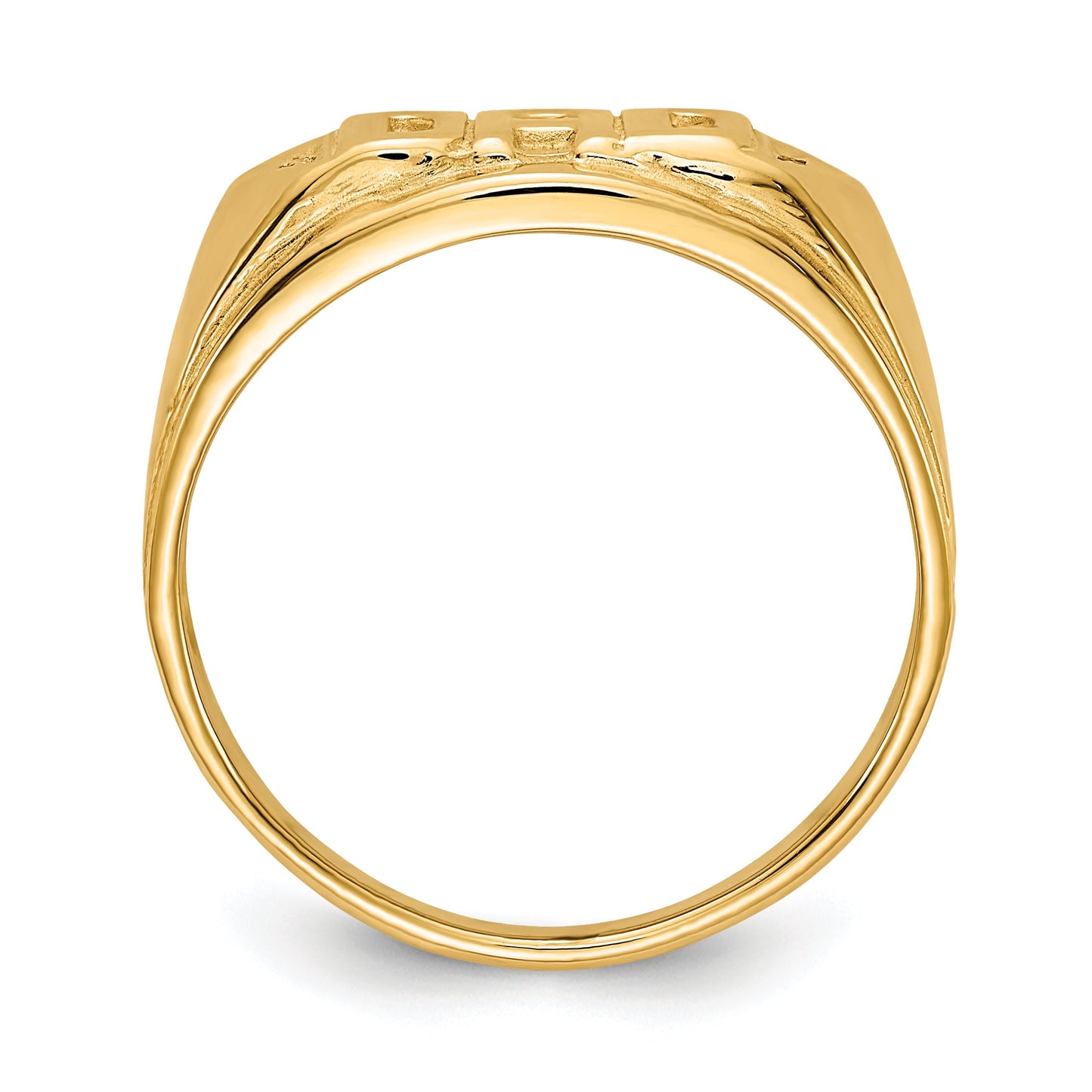 Solid 14k Yellow Gold AA Simulated CZ men's Ring