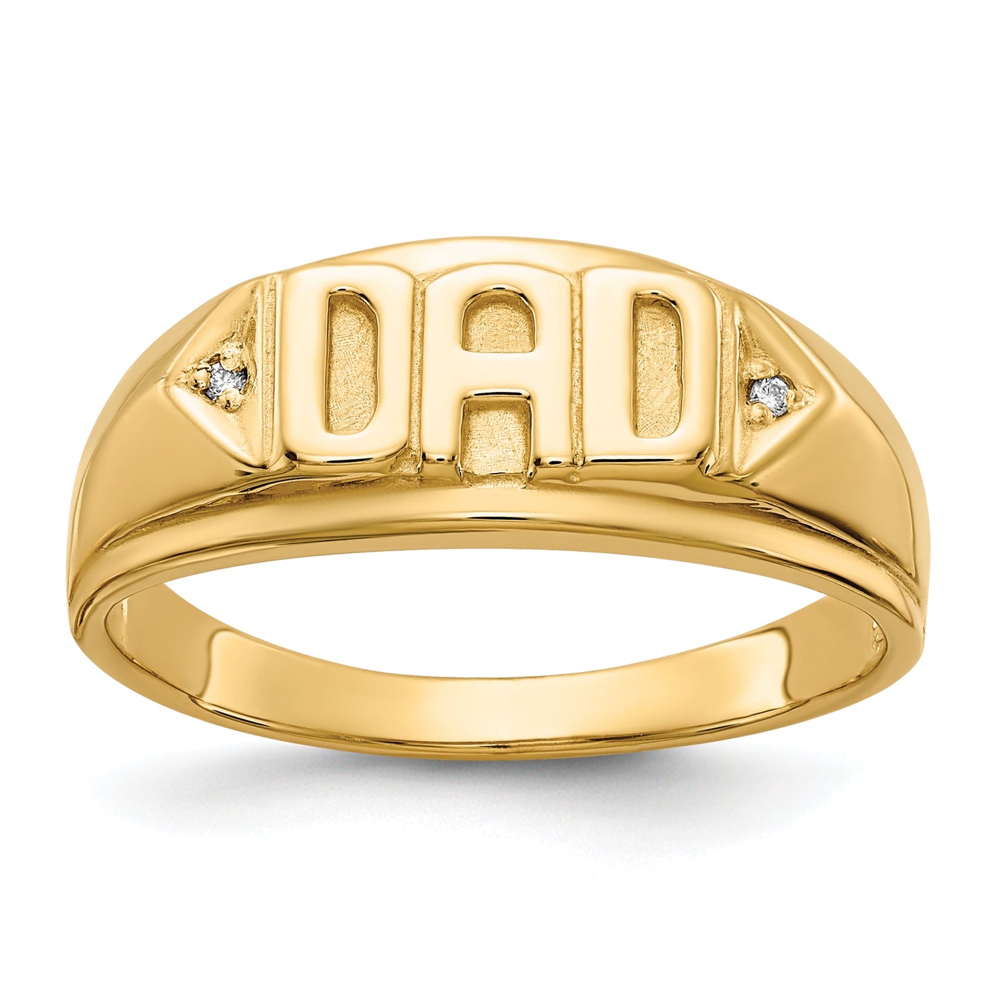 Solid 14k Yellow Gold AA Simulated CZ men's Ring