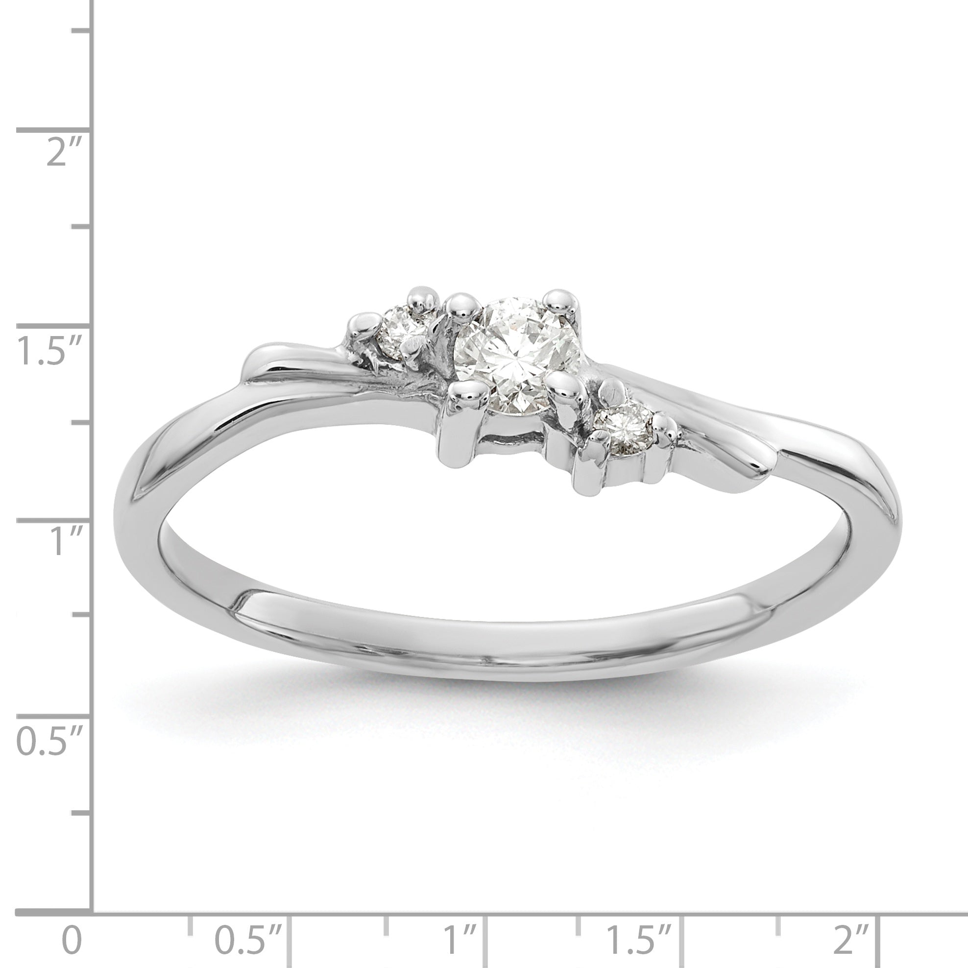 Solid 14k White Gold 6x4mm Pear Simulated Citrine AA CZ Ring